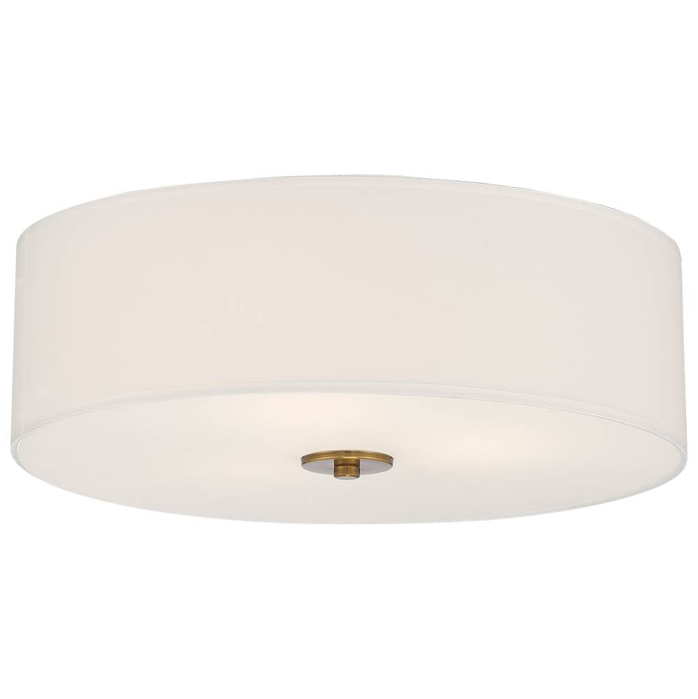 Access Lighting 64063LEDDLP-ABB/WH Antiqued Brushed Brass Led Flush Mount Image 1