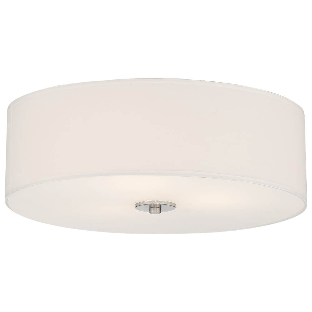 Access Lighting 64063LEDDLP-BS/WH Brushed Steel Led Flush Mount Image 1