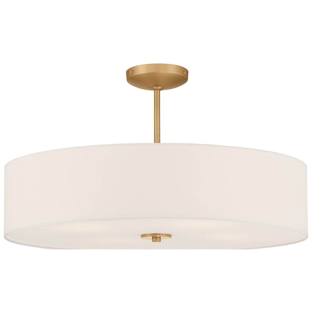 Access Lighting 64066LEDDLP-ABB/WH Antiqued Brushed Brass Led Pendant Or Semi-flush Image 1