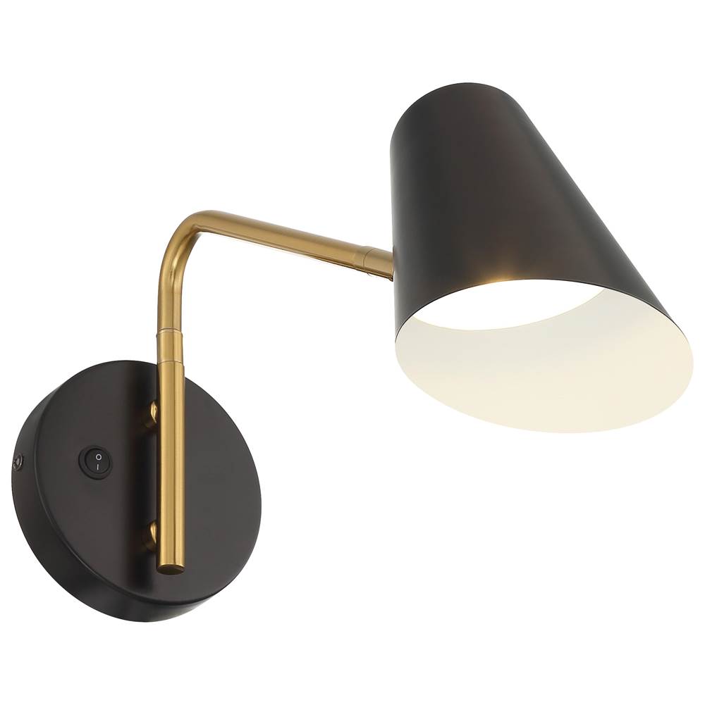 Access Lighting 72014LEDD-BWA Black,Antique Brushed Brass Eames Led Reading Light Image 7