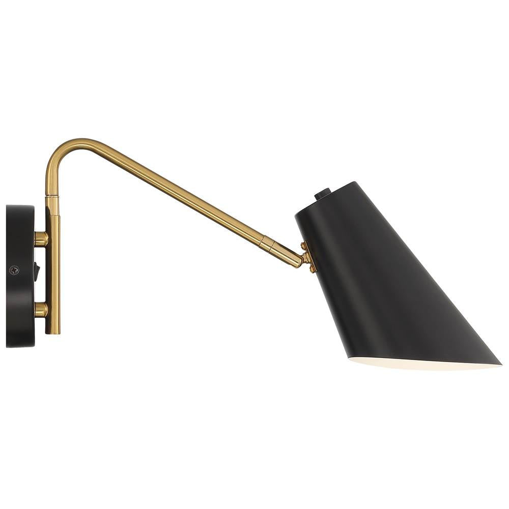 Access Lighting 72014LEDD-BWA Black,Antique Brushed Brass Eames Led Reading Light Image 6