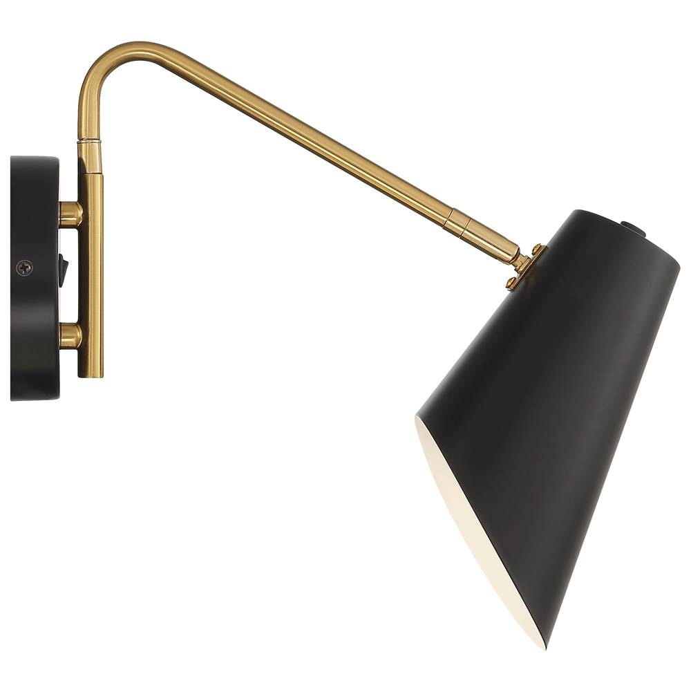 Access Lighting 72014LEDD-BWA Black,Antique Brushed Brass Eames Led Reading Light Image 5