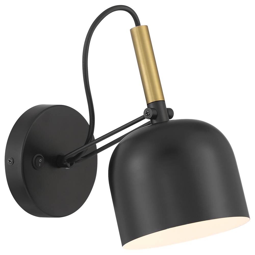 Access Lighting 72018LEDD-BWA Black,Antique Brushed Brass Ponti Led Reading Light Image 1