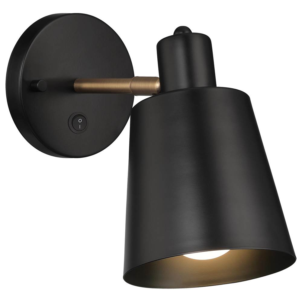 Access Lighting 72020-BWA Black,Antique Brushed Brass 1 Light Adjustable Wall Sconce Image 1