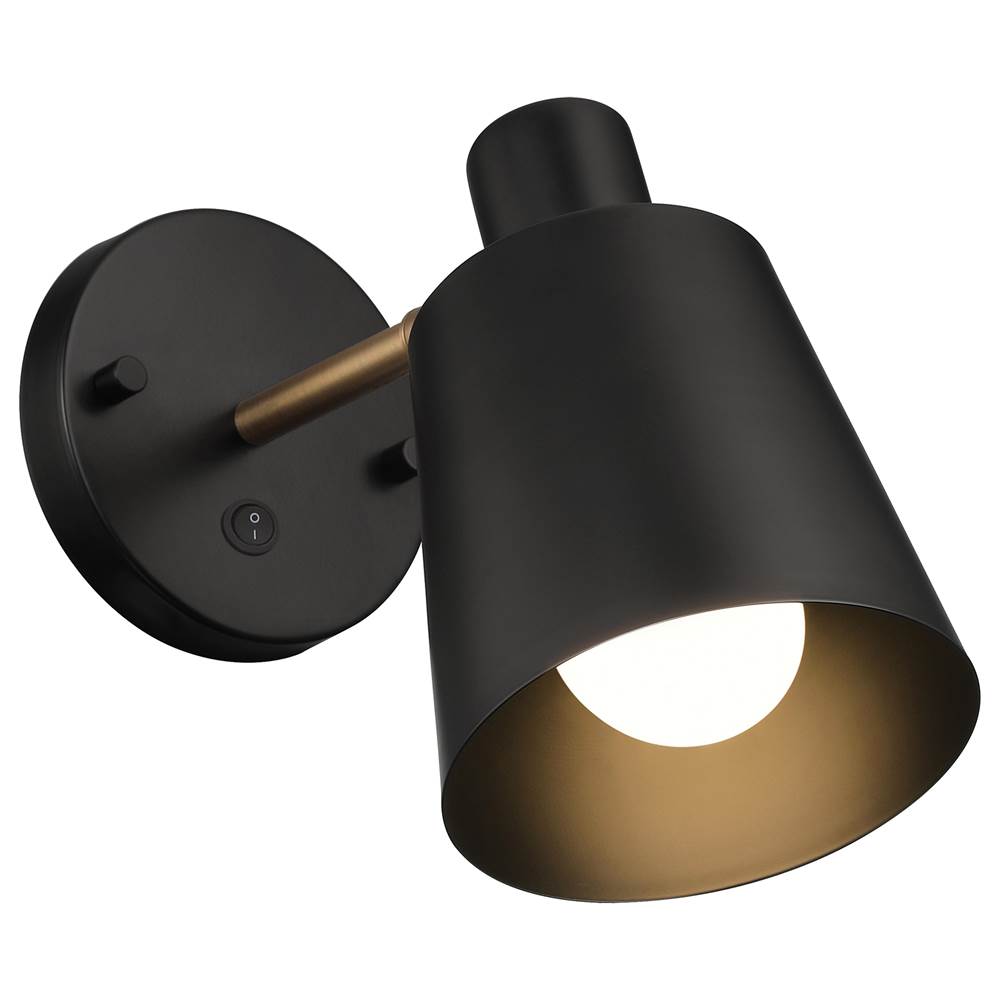 Access Lighting 72020-BWA Black,Antique Brushed Brass 1 Light Adjustable Wall Sconce Image 5