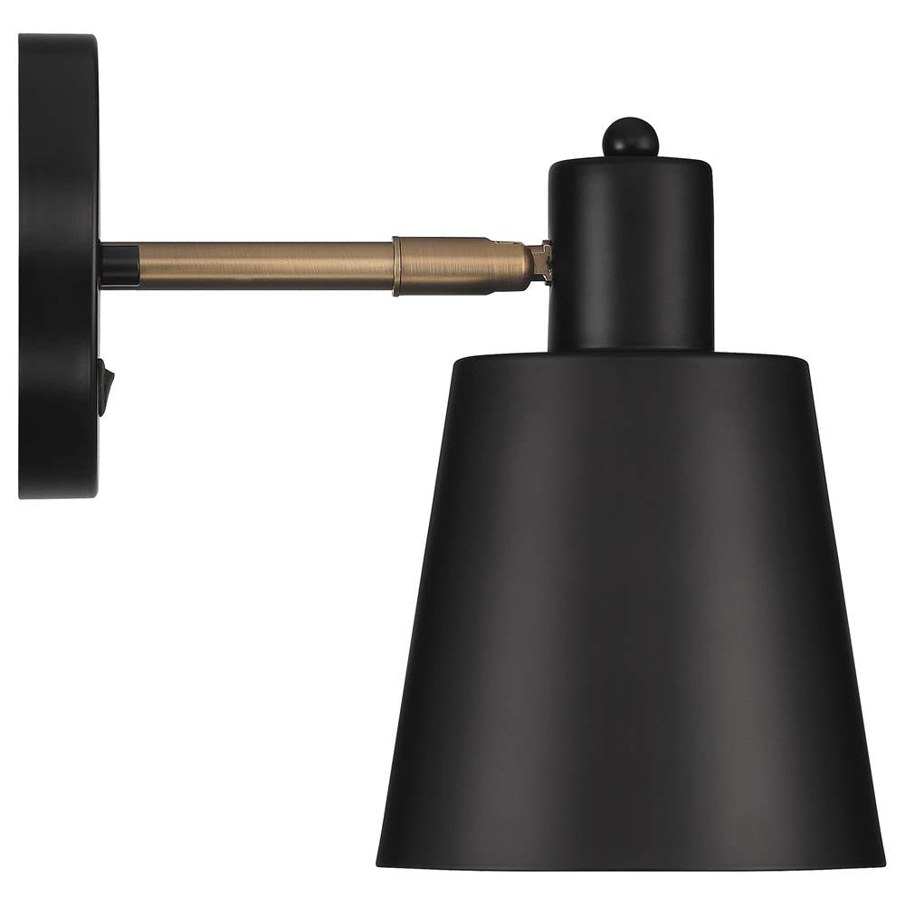 Access Lighting 72020-BWA Black,Antique Brushed Brass 1 Light Adjustable Wall Sconce Image 4