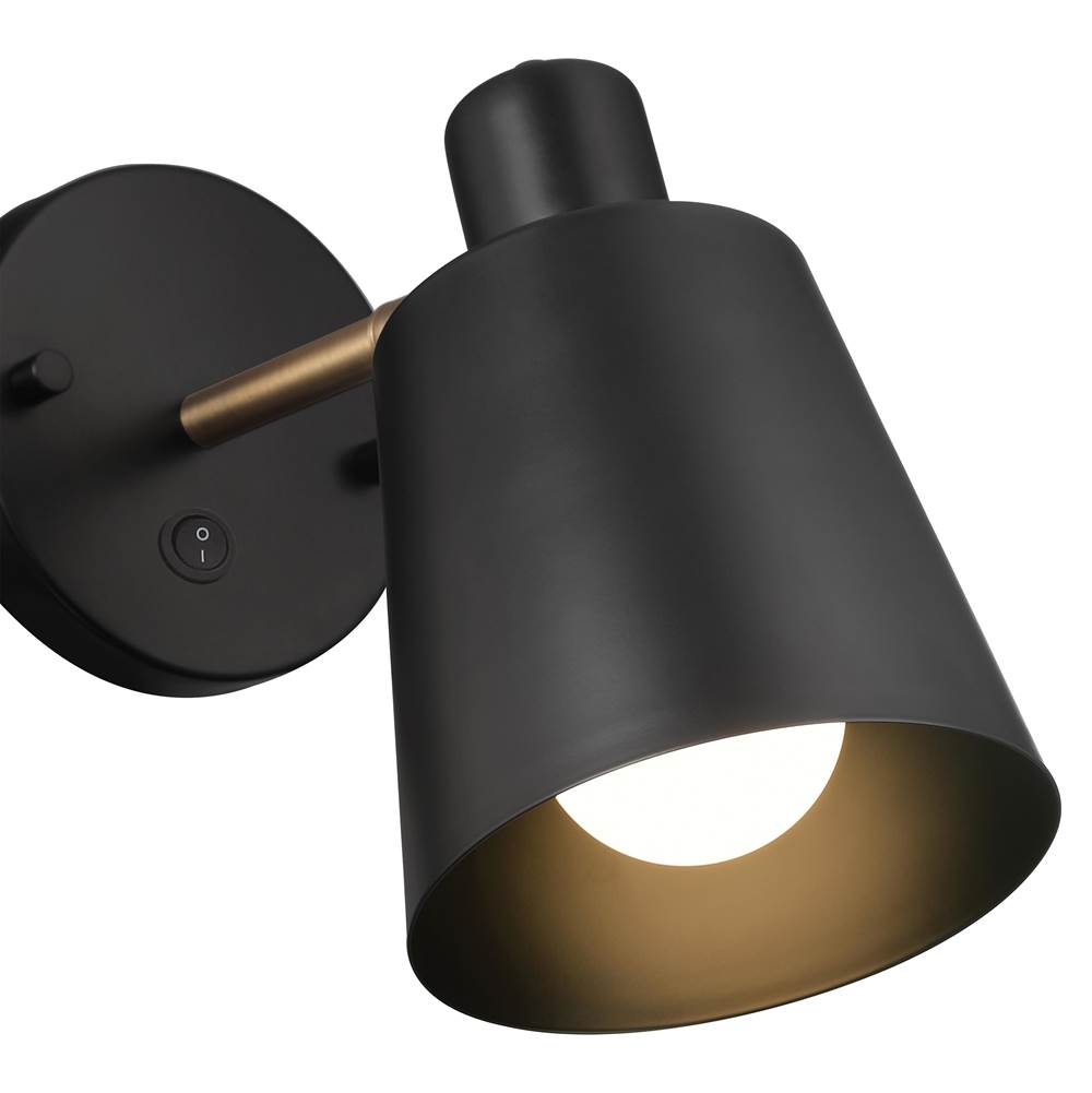 Access Lighting 72020-BWA Black,Antique Brushed Brass 1 Light Adjustable Wall Sconce Image 3