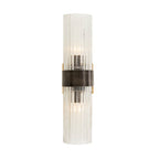 Arteriors Home  2 Light/natural Iron/ribbed Clear Seedy Glass/antique Brass