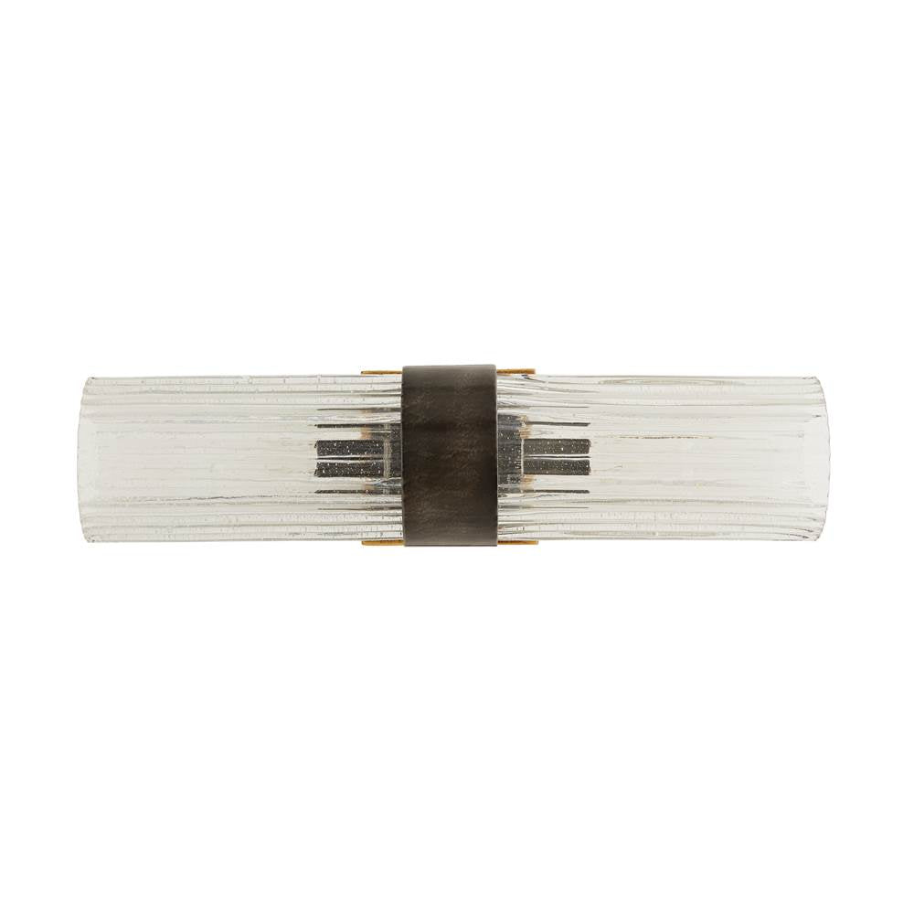 Arteriors Home 44753 Natural Iron 2 Light/natural Iron/ribbed Clear Seedy Glass/antique Brass Image 6