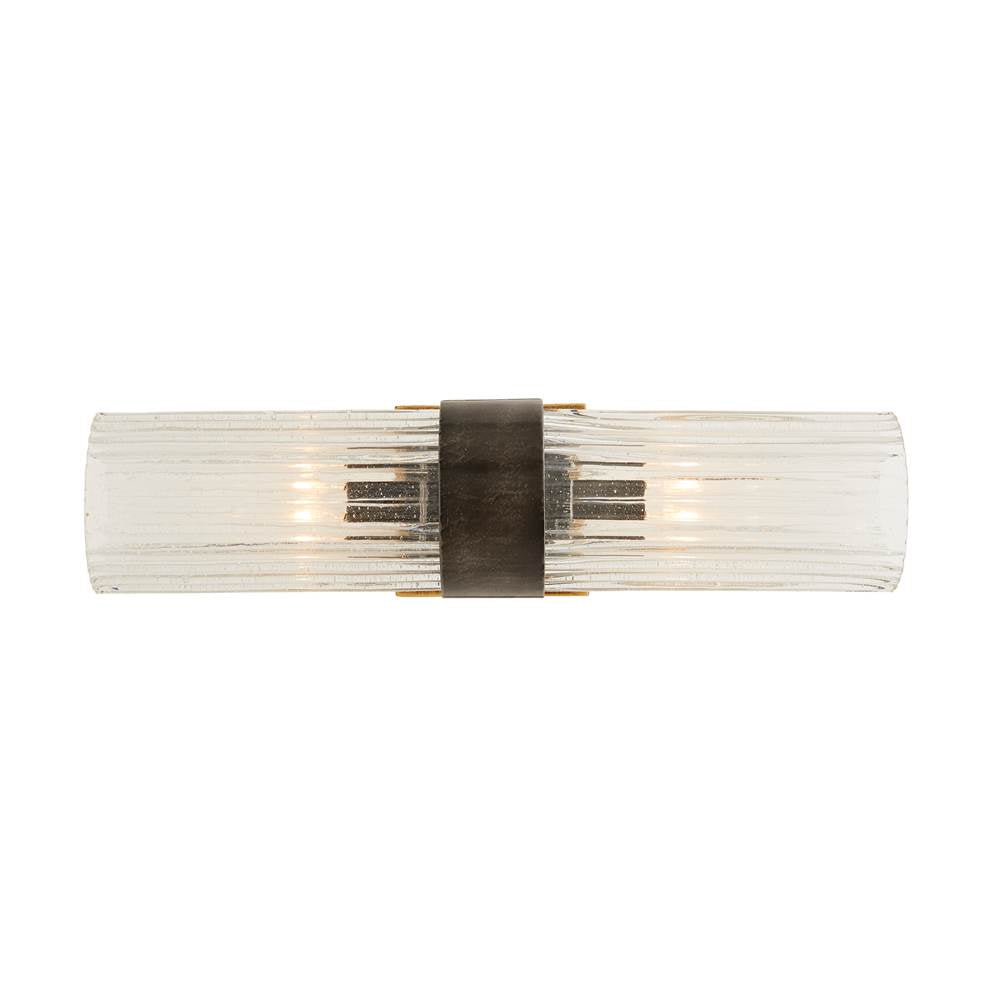 Arteriors Home 44753 Natural Iron 2 Light/natural Iron/ribbed Clear Seedy Glass/antique Brass Image 5