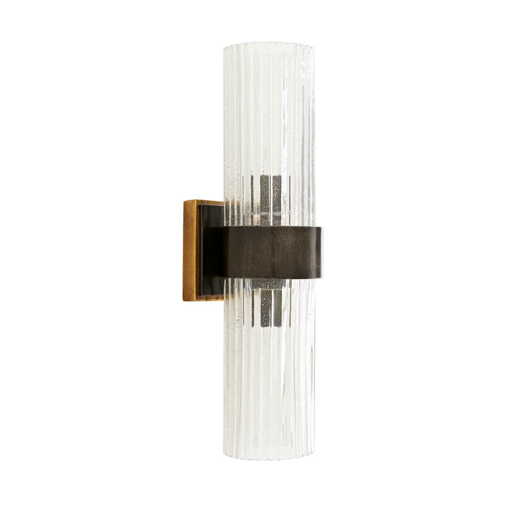 Arteriors Home 44753 Natural Iron 2 Light/natural Iron/ribbed Clear Seedy Glass/antique Brass Image 4