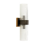 Arteriors Home 44753 Natural Iron 2 Light/natural Iron/ribbed Clear Seedy Glass/antique Brass Image 4