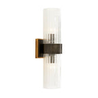 Arteriors Home 44753 Natural Iron 2 Light/natural Iron/ribbed Clear Seedy Glass/antique Brass Image 3