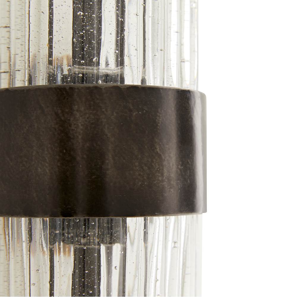 Arteriors Home 44753 Natural Iron 2 Light/natural Iron/ribbed Clear Seedy Glass/antique Brass Image 2