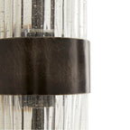 Arteriors Home 44753 Natural Iron 2 Light/natural Iron/ribbed Clear Seedy Glass/antique Brass Image 2