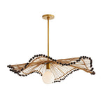 Arteriors Home  1 Light/natural Buri Midrib/dark Brown Beads/antique Brass