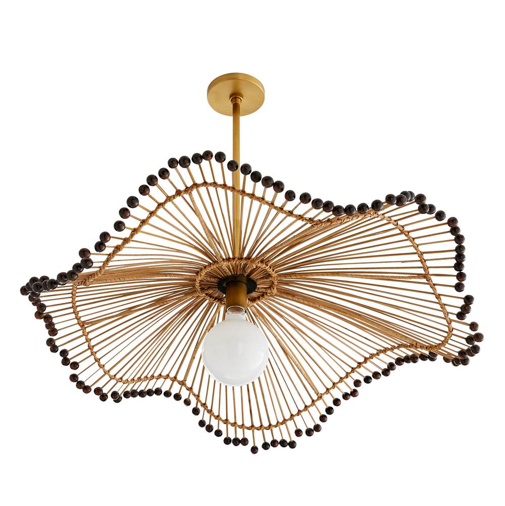 Arteriors Home 45046  1 Light/natural Buri Midrib/dark Brown Beads/antique Brass Image 4