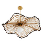 Arteriors Home 45046  1 Light/natural Buri Midrib/dark Brown Beads/antique Brass Image 4