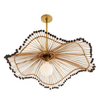 Arteriors Home 45046  1 Light/natural Buri Midrib/dark Brown Beads/antique Brass Image 3