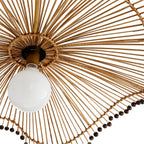 Arteriors Home 45046  1 Light/natural Buri Midrib/dark Brown Beads/antique Brass Image 2