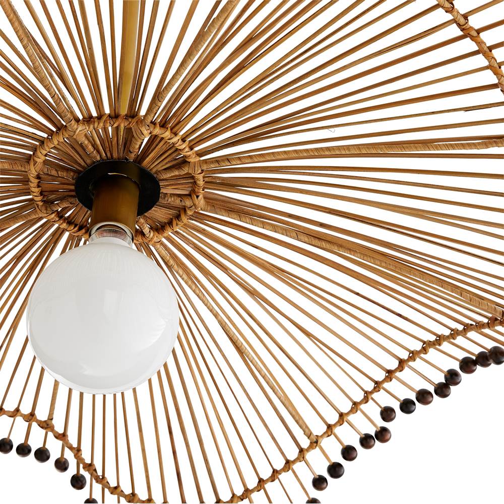 Arteriors Home 45046  1 Light/natural Buri Midrib/dark Brown Beads/antique Brass Image 2
