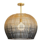 Arteriors Home  1 Light/natural And Black Ombre Buri Midrib/antique Brass