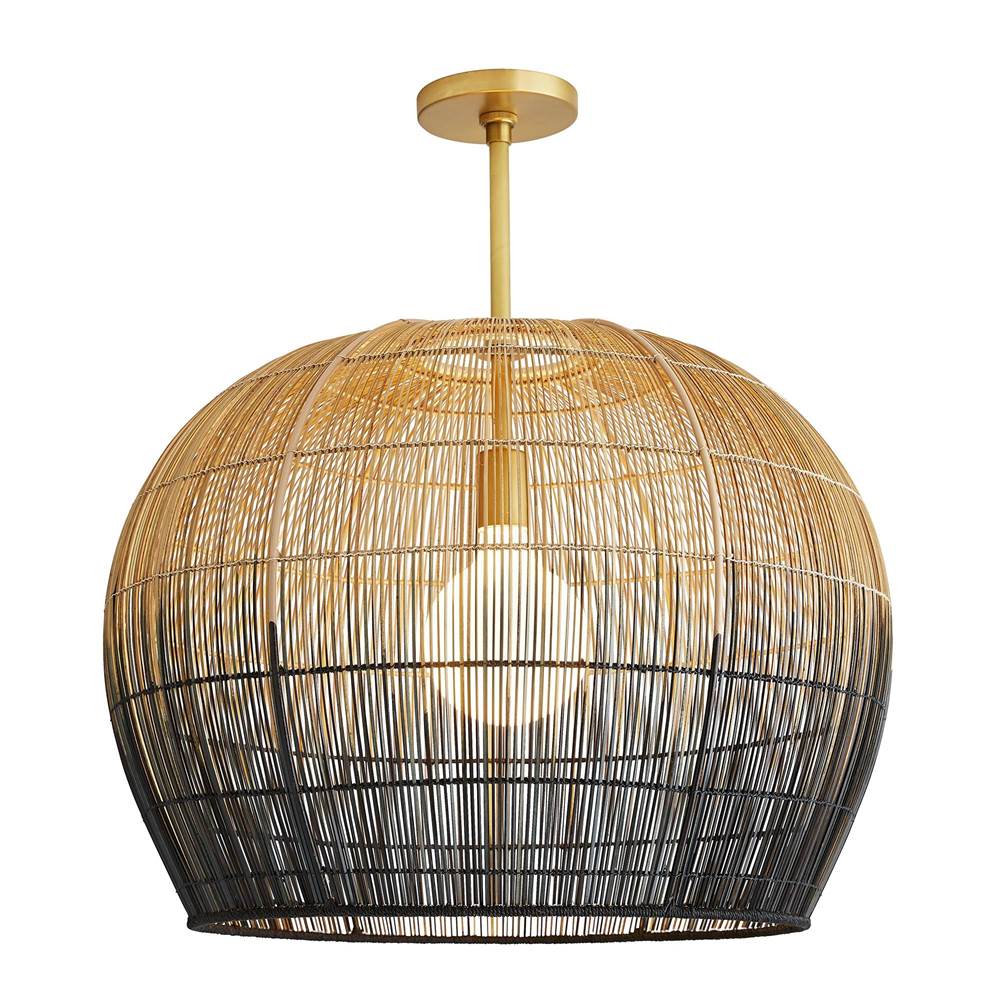 Arteriors Home  1 Light/natural And Black Ombre Buri Midrib/antique Brass