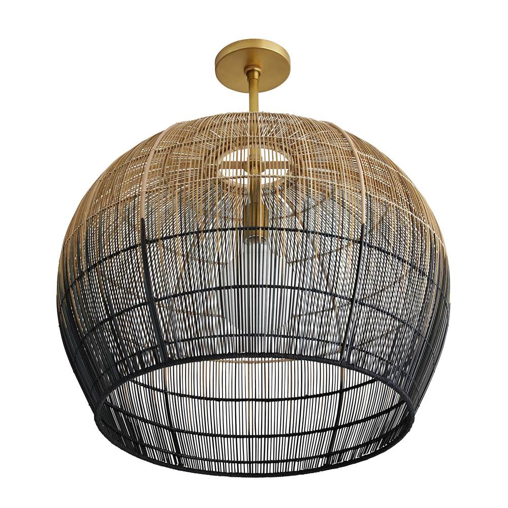 Arteriors Home 45060  1 Light/natural And Black Ombre Buri Midrib/antique Brass Image 4