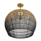 Arteriors Home 45060  1 Light/natural And Black Ombre Buri Midrib/antique Brass Image 4