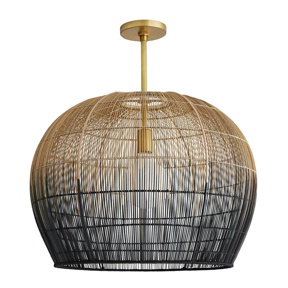 Arteriors Home 45060  1 Light/natural And Black Ombre Buri Midrib/antique Brass Image 1