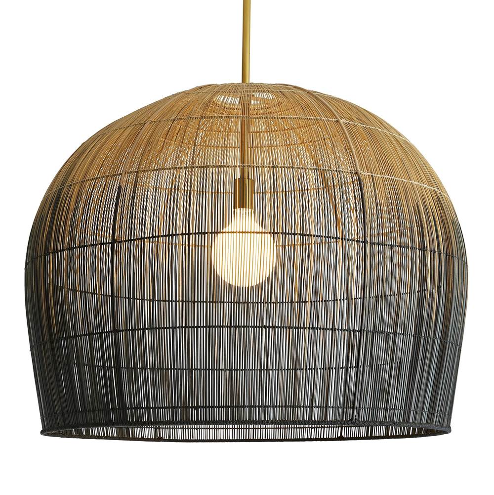 Arteriors Home  1 Light/natural And Black Ombre Buri Midrib/antique Brass