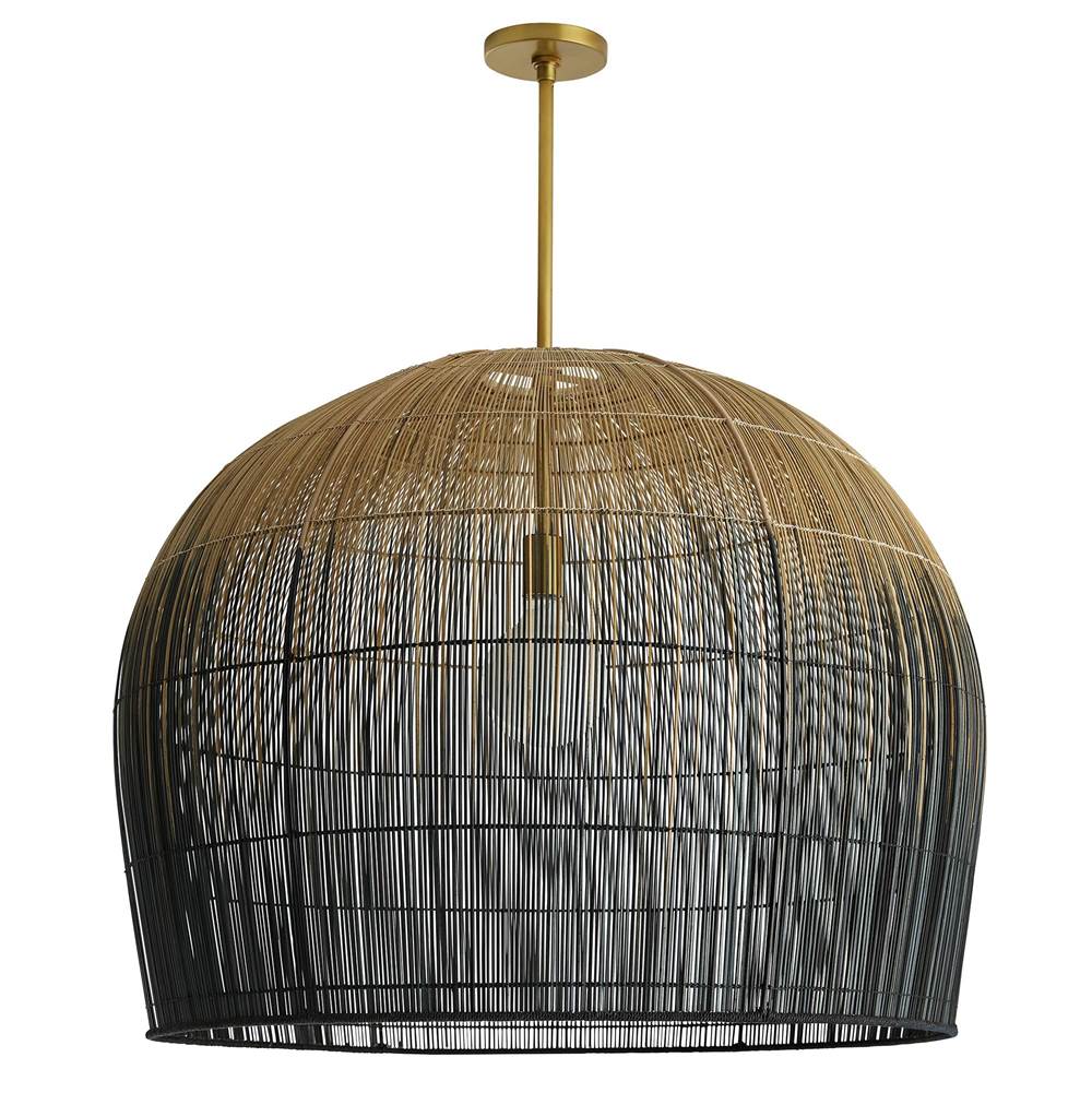 Arteriors Home 45061  1 Light/natural And Black Ombre Buri Midrib/antique Brass Image 4