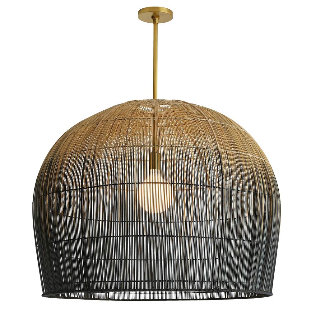 Arteriors Home 45061  1 Light/natural And Black Ombre Buri Midrib/antique Brass Image 3