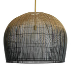 Arteriors Home 45061  1 Light/natural And Black Ombre Buri Midrib/antique Brass Image 1