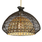 Arteriors Home  1 Light/black And Natural Rattan/antique Brass