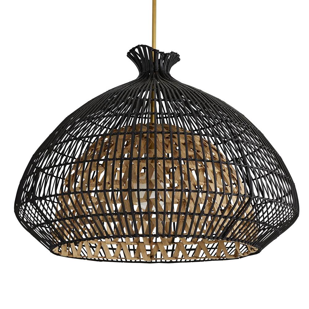 Arteriors Home 45065  1 Light/black And Natural Rattan/antique Brass Image 1