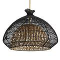 Arteriors Home 45065  1 Light/black And Natural Rattan/antique Brass Image 1