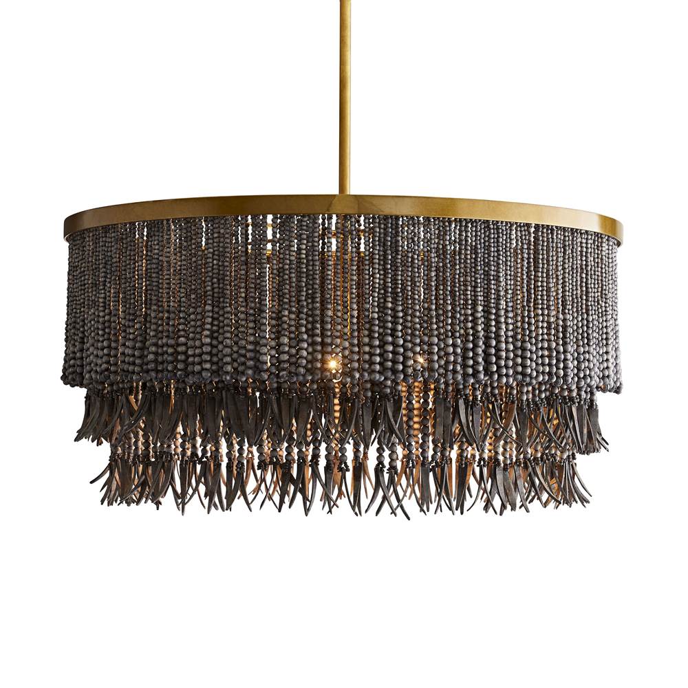 Arteriors Home  3 Light/dark Gray Wash Wood/antique Brass