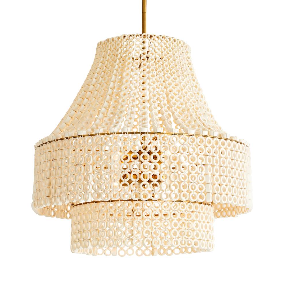 Arteriors Home  8 Light/white Wood/antque Brass