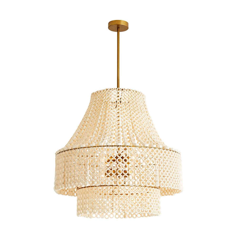 Arteriors Home 45110 White 8 Light/white Wood/antque Brass Image 6