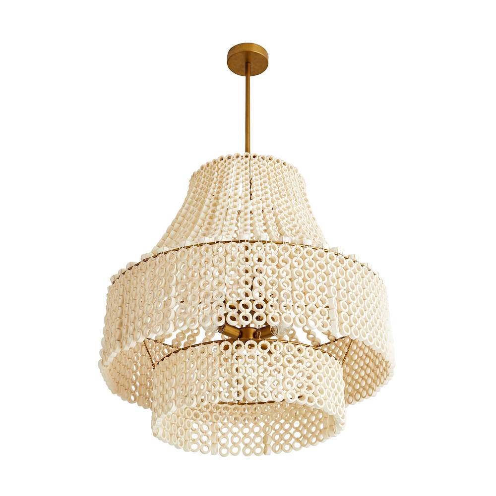 Arteriors Home 45110 White 8 Light/white Wood/antque Brass Image 5