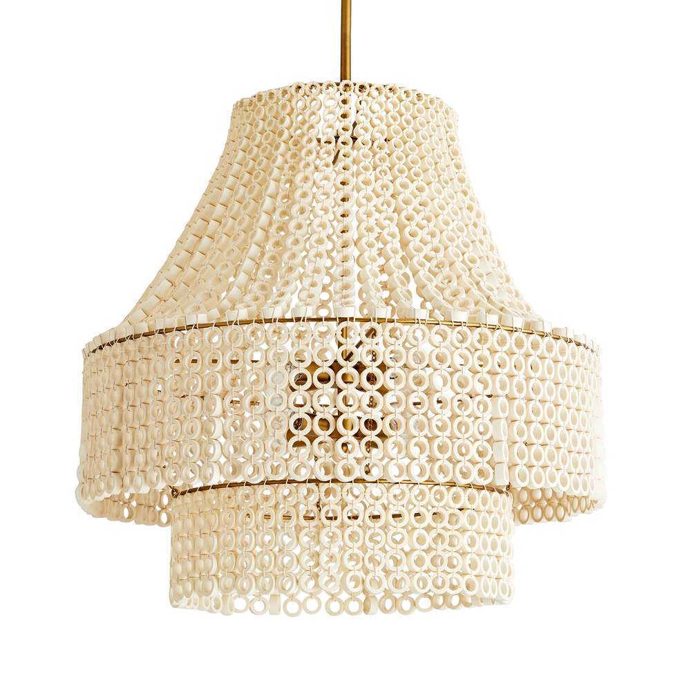 Arteriors Home 45110 White 8 Light/white Wood/antque Brass Image 1