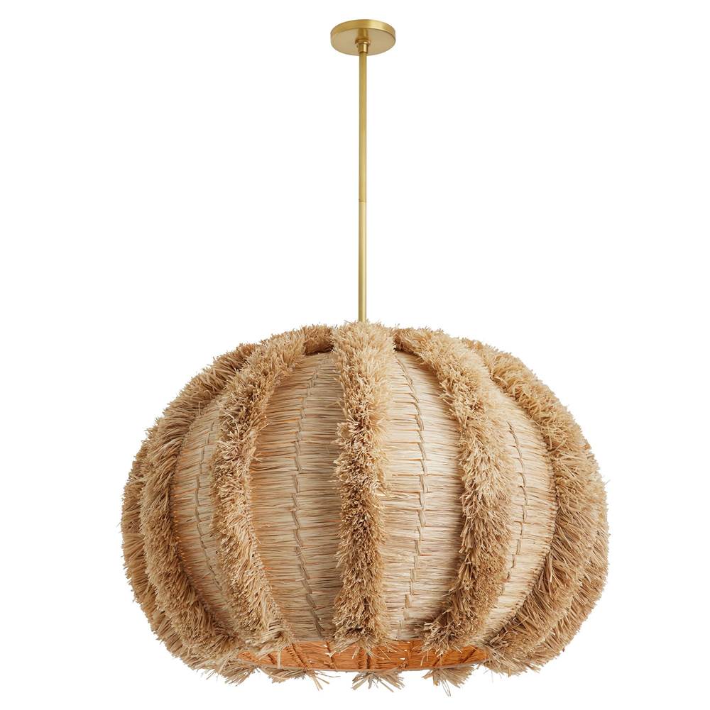 Arteriors Home 45115  1 Light/natural Raffia/antique Brass Image 3
