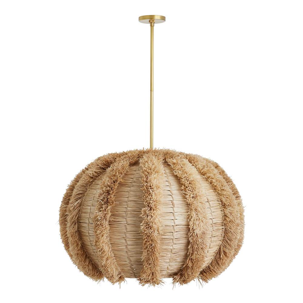 Arteriors Home 45115  1 Light/natural Raffia/antique Brass Image 1