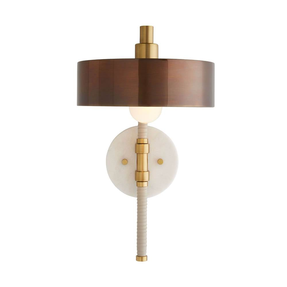 Arteriors Home  1 Light/heritage Brass/antique Brass/cream Leather/white Marble