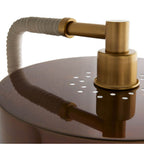 Arteriors Home 49176  1 Light/heritage Brass/antique Brass/cream Leather/white Marble Image 2