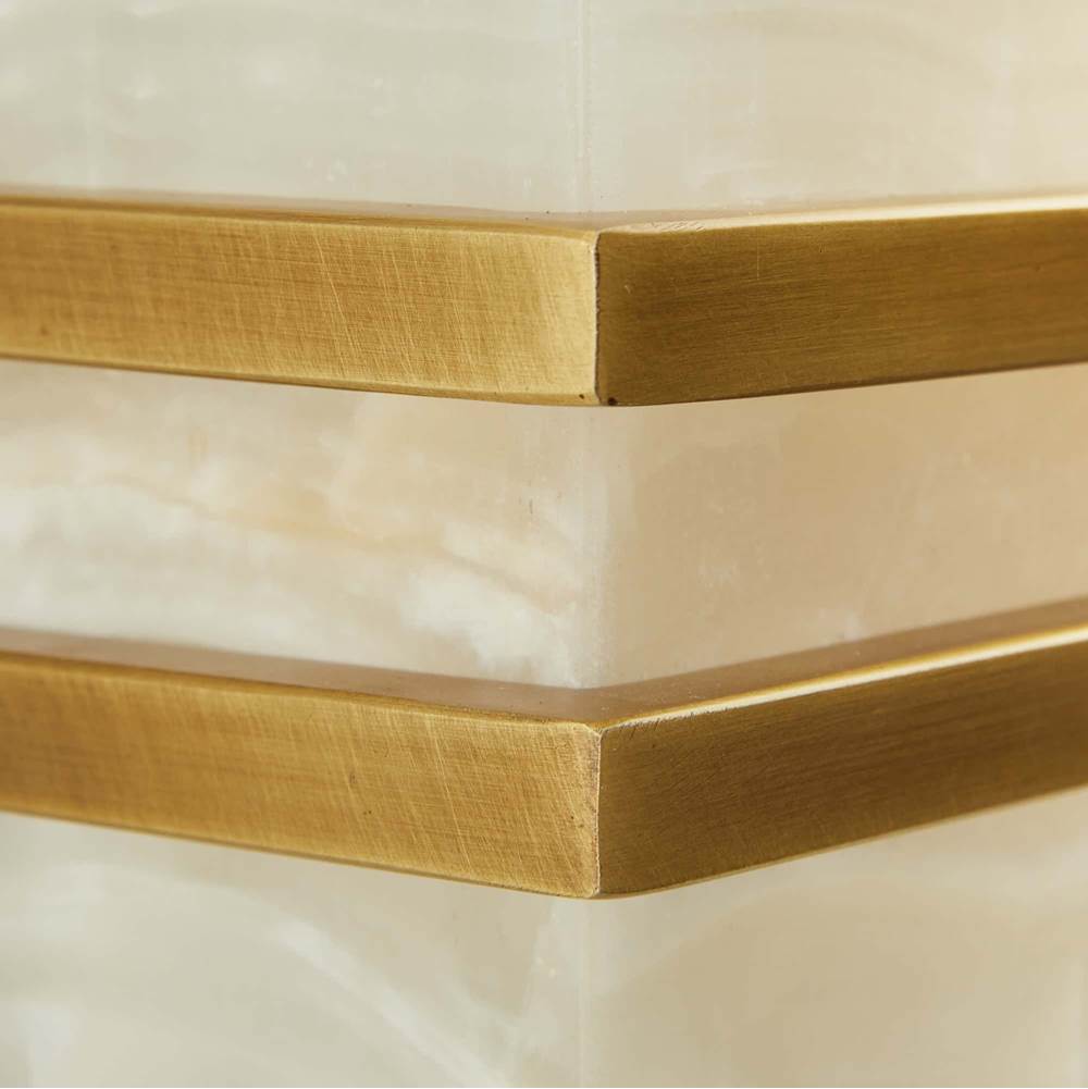 Arteriors Home 49531  2 Light/white Onyx/antique Brass Image 2
