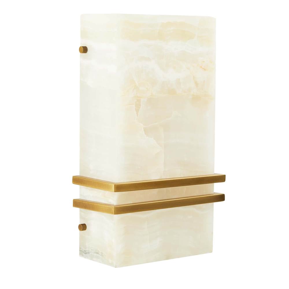 Arteriors Home 49531  2 Light/white Onyx/antique Brass Image 1