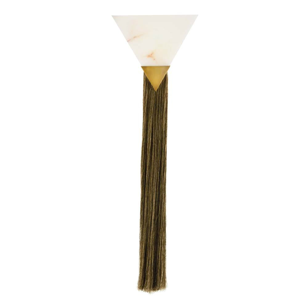 Arteriors Home  1 Light/white Alabaster/antique Brass/gray Microfiber