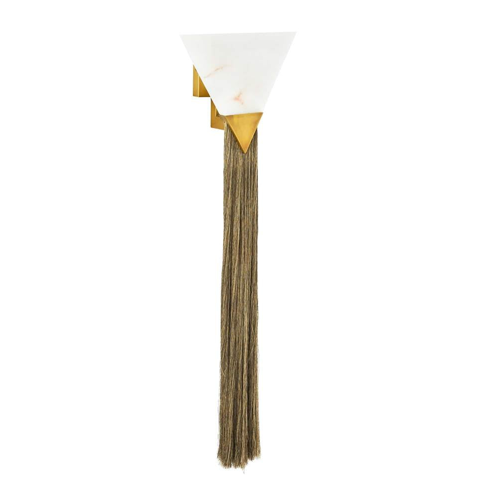 Arteriors Home 49539  1 Light/white Alabaster/antique Brass/gray Microfiber Image 4